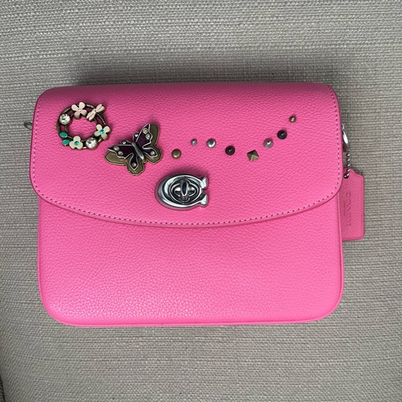 Coach Handbags - Coach Cassie Crossbody 19 With Heart Strap In Petunia with pins and rivets NWT
